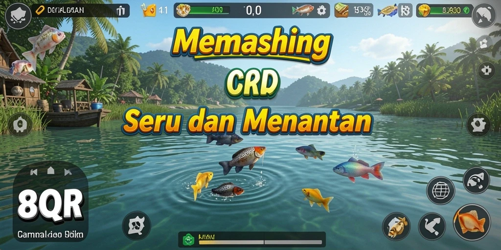 Tampilan gameplay memancing yang seru dan menantang di 8QR.