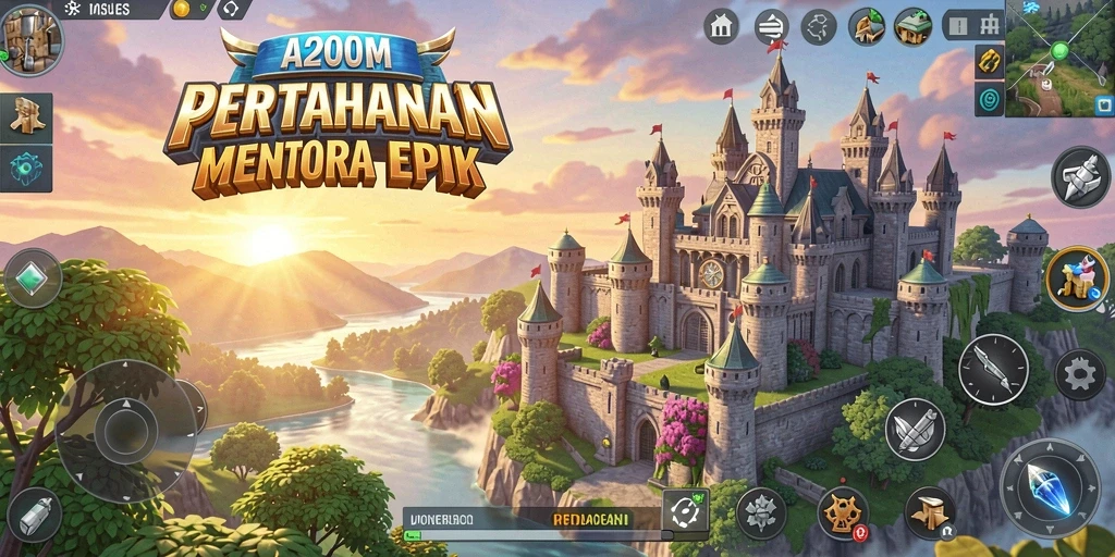 Tangkapan layar gameplay A200M menunjukkan aksi pertahanan menara yang mendebarkan.