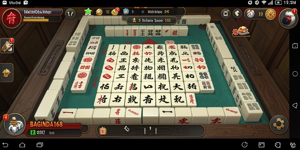 Tampilan gameplay seru di BAGINDA168 yang menampilkan ubin Mahjong.