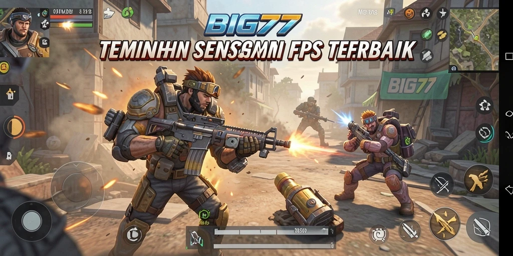 Tangkapan layar gameplay BIG77 menampilkan aksi tembak menembak yang intens.