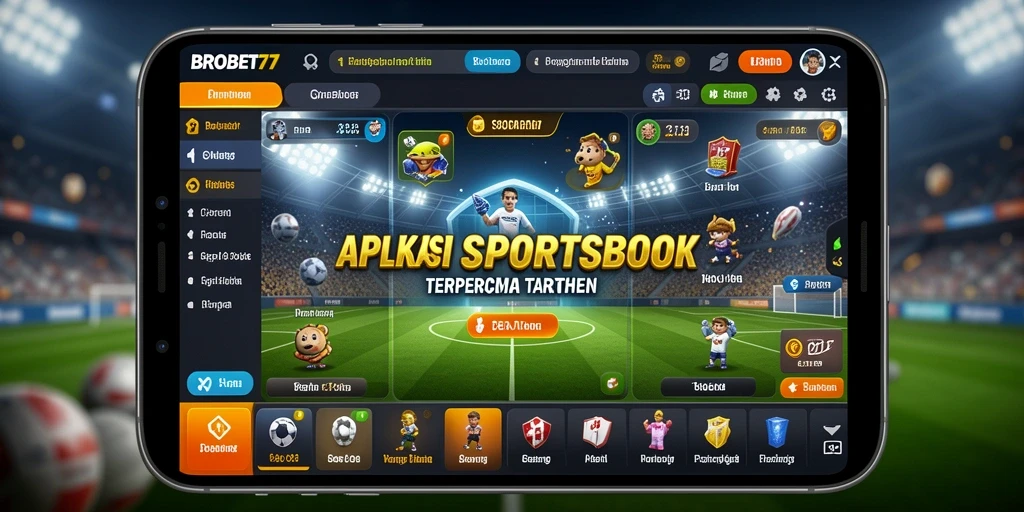 Tampilan gameplay interaktif dari aplikasi Sportsbook BROBET77.