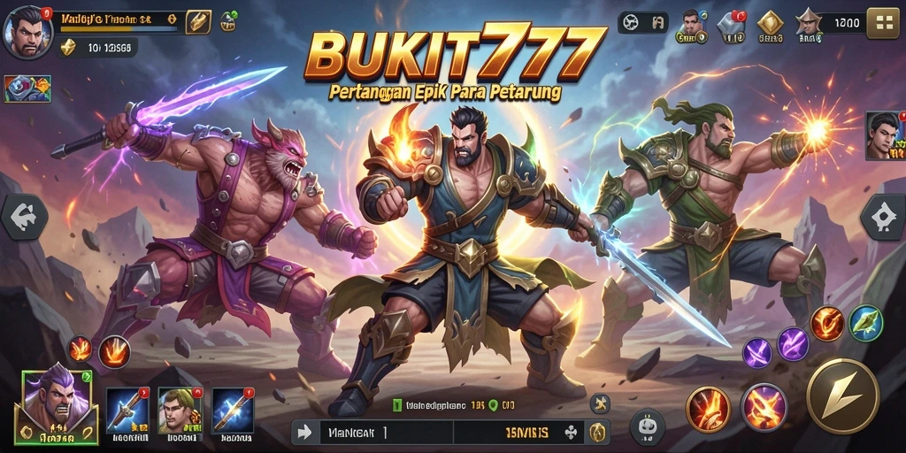 Screenshot gameplay BUKIT777 yang menunjukkan aksi pertempuran yang mendebarkan.