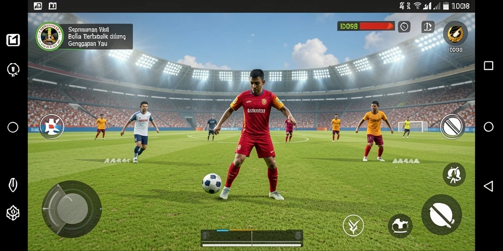 Tampilan gameplay mendebarkan dari ID098 yang penuh aksi sepak bola.