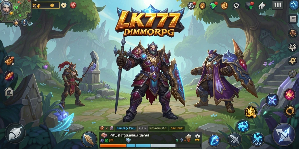 Tangkapan layar dari gameplay LK777 yang penuh aksi MMORPG.
