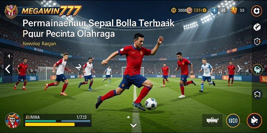 Screenshot gameplay MEGAWIN777 yang menampilkan aksi seru dalam bermain sepak bola.