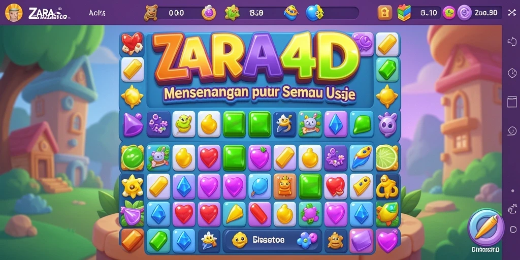 Tangkapan layar gameplay ZARA4D menunjukkan tantangan Match-3 yang seru.